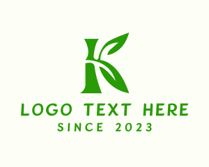 Bamboo Leaf Letter K  logo