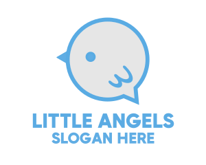 Baby Bird Speech Bubble logo design