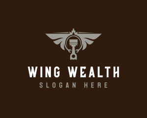 Piston Wings Mechanic logo design