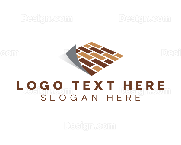 Tile Flooring Construction Logo