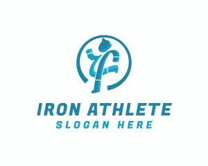 Running Man Athlete logo design