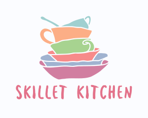 Colorful Kitchen Dishes logo design