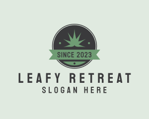 Weed Plant Banner logo design