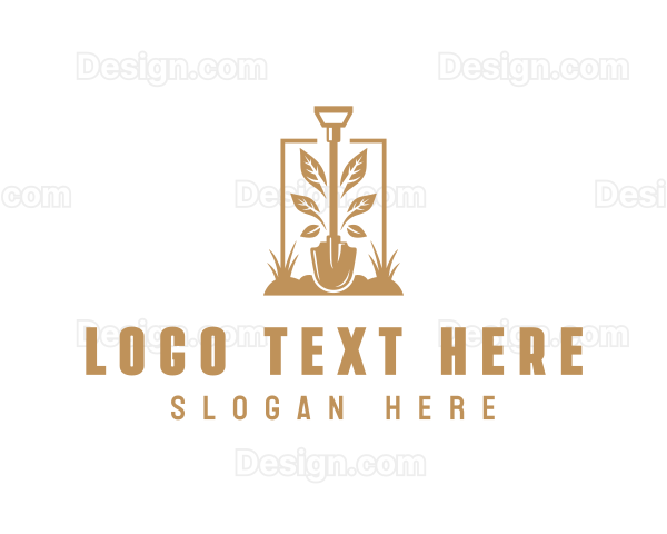 Lawn Landscaping Shovel Logo