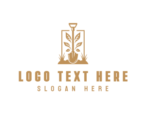 Lawn Landscaping Shovel logo