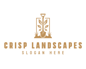 Lawn Landscaping Shovel logo