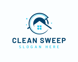 Squeegee Cleaning House logo design