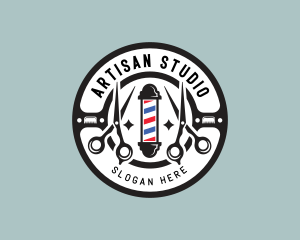 Scissors Stylist Grooming logo design