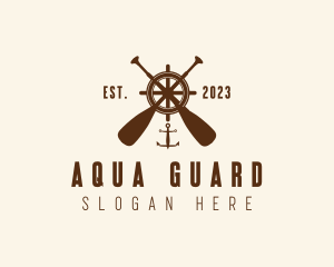 Nautical Paddle Anchor Wheel  logo design