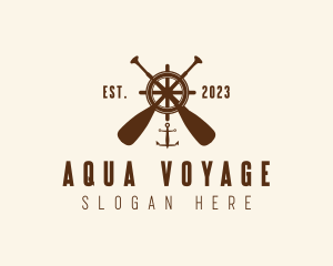 Nautical Paddle Anchor Wheel  logo design