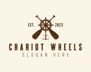 Nautical Paddle Anchor Wheel  logo design