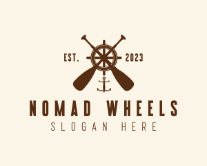 Nautical Paddle Anchor Wheel  logo design