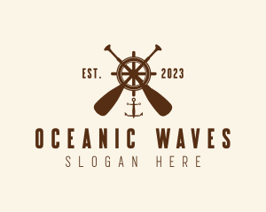 Nautical Paddle Anchor Wheel  logo design