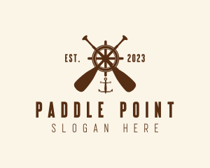 Nautical Paddle Anchor Wheel  logo design