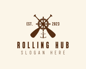 Nautical Paddle Anchor Wheel  logo design