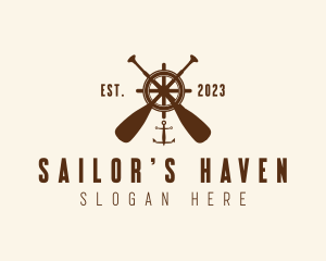 Nautical Paddle Anchor Wheel  logo design