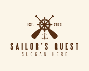 Nautical Paddle Anchor Wheel  logo design