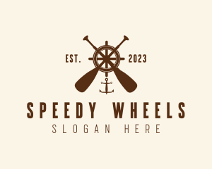 Nautical Paddle Anchor Wheel  logo design