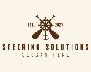 Nautical Paddle Anchor Wheel  logo design