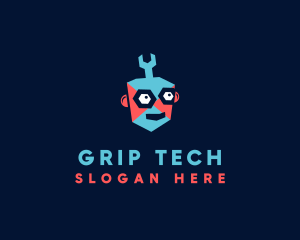 Wrench Robot Tech logo design