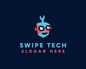 Wrench Robot Tech logo design