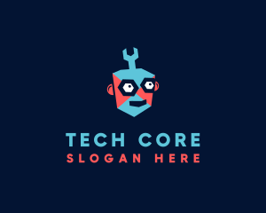 Wrench Robot Tech logo design