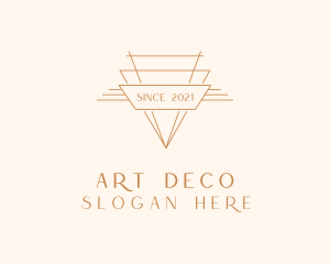 Gold Art Deco Badge logo design