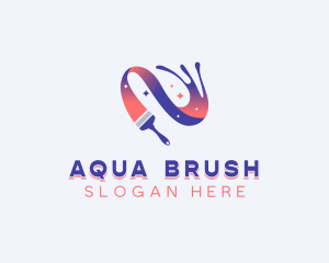 Paint Brush Glitter logo design