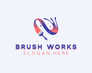 Paint Brush Glitter logo design