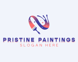 Paint Brush Glitter logo design