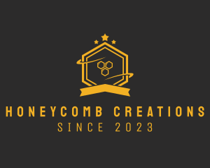 Hexagon Honey Banner logo design