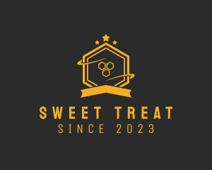 Hexagon Honey Banner logo design