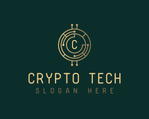 Cryptography Tech Bitcoin logo design