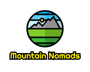 Geometric Mountain Badge logo design