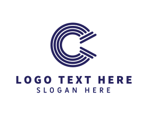 Modern Pillar Letter C logo