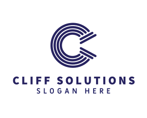 Modern Pillar Letter C logo design