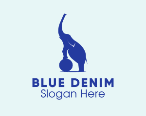 Blue Circus Elephant  logo design