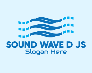 Blue Digital Wave logo design