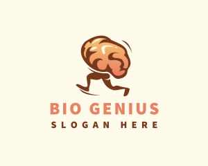 Running Brain Idea logo design