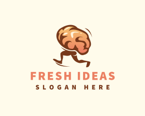 Running Brain Idea logo design