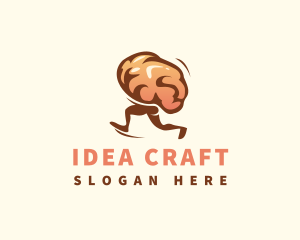 Running Brain Idea logo design