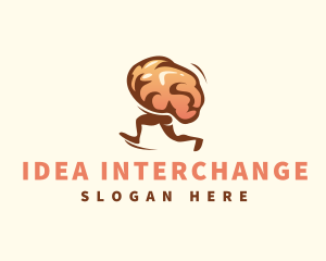 Running Brain Idea logo design