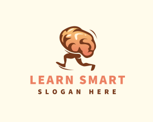 Running Brain Idea logo design