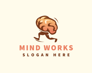 Running Brain Idea logo design