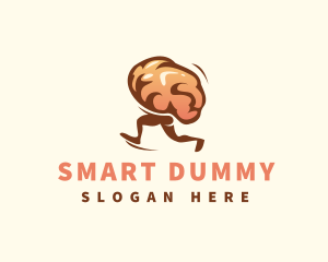 Running Brain Idea logo design