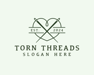 Heart Thread Needle logo design