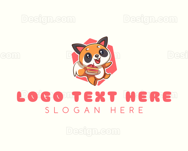 Cute Red Panda Cake Logo