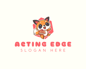 Cute Red Panda Cake logo design