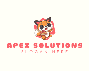 Cute Red Panda Cake logo design