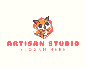 Cute Red Panda Cake logo design